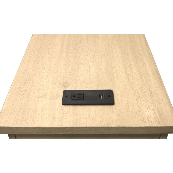 Gracie Oaks Ashworth Tray Top End Table with Storage and BuiltIn